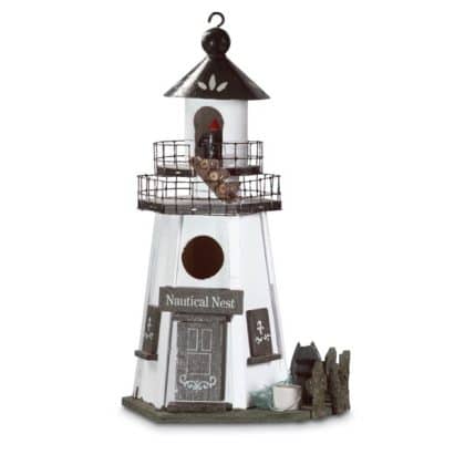 White and Brown Nautical Nest Birdhouse